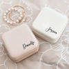 Picture of Custom Square Travel Jewelry Box - Personalized Small Travel case - Bridesmaid Gift