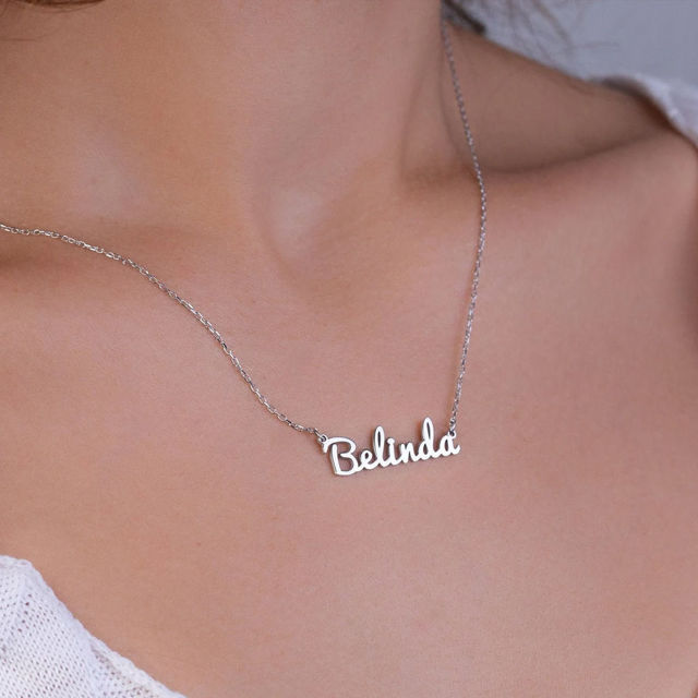 Picture of Personalized Name Necklace in Stainless Steel or 925 Sterling Silver - Customize With Any Name