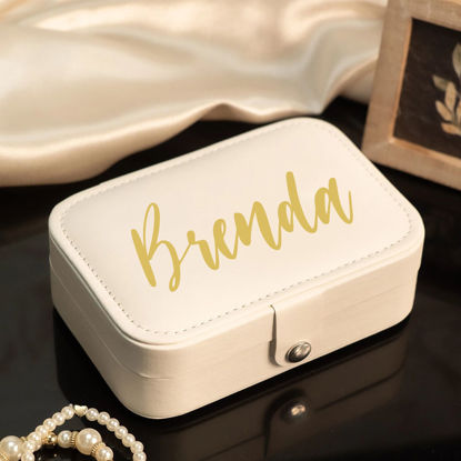 Picture of Custom Travel Jewelry Case - Personalized Travel box with Name -  Bridesmaid Gift