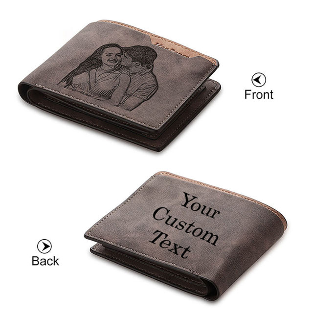 Picture of Custom Photo Wallet for Men - Personalized Wallet for Father's Day - Christmas Gift or Birthday Gift