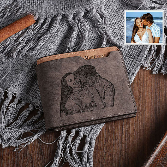 Picture of Custom Photo Wallet for Men - Personalized Wallet for Father's Day - Christmas Gift or Birthday Gift