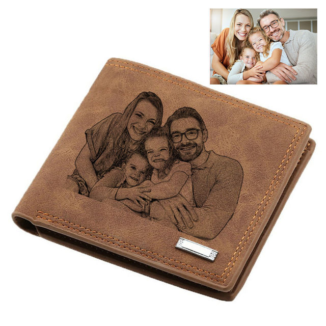 Picture of Custom Photo Wallet for Men - Father's Day Gift - Personalized Photo Wallet - Christmas Gift or Birthday Gift