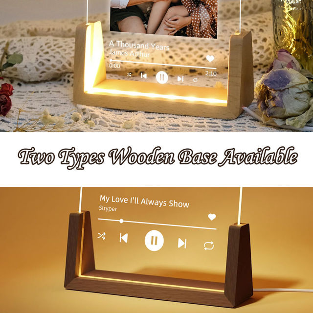 Picture of Personalised Acrylic Song Plaque Night Lights - Custom Photo Night Lamp - Valentine's Day Gift