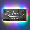 Picture of Personalized Name LED Neon Mirror | Custom Illuminated Name Mirror Sign | Cool Bedroom Decoration or Party Decoration