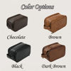 Picture of Custom Leather Toiletry Bag - Personalized Groomsmen Gifts - Travel Bag For Men