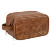 Picture of Custom Leather Toiletry Bag - Personalized Groomsmen Gifts - Travel Bag For Men