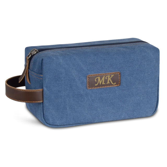 Picture of Men's Custom Canvas Toiletry Bag - Personalized Groomsmen Gifts - Travel Bag For Men