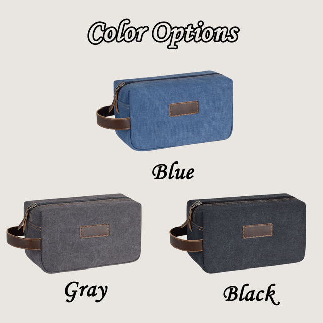 Picture of Men's Custom Canvas Toiletry Bag - Personalized Groomsmen Gifts - Travel Bag For Men