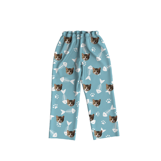 Picture of Custom long sleeve pajamas - Custom cat face pajamas - Custom cat face colorful long sleeve pajamas