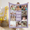 Picture of Custom Photo Blankets with Text - Personalized Family Blanket with 10 Photos - Make Your Own Blankets - Best Gifts for Family