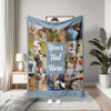 Picture of Custom Photo Blankets with Text - Personalized Family Blanket with 10 Photos - Make Your Own Blankets - Best Gifts for Family