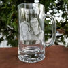 Picture of Custom Engraved Photo Beer Mug - Personalized Glass Cup - Birthday Gift for Dad