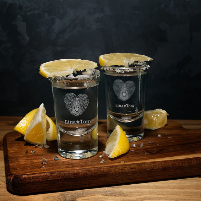 Picture of Custom Tequila Shot Glasses Sets - Personalized Engraved Photo Glass - Bachelor Party Wedding Favors