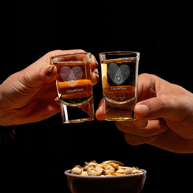 Picture of Custom Tequila Shot Glasses Sets - Personalized Engraved Photo Glass - Bachelor Party Wedding Favors