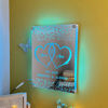 Picture of Custom Heart Mirror Sign - Personalized Mirror Sign with Couple Names and Text - Custom Mirror Night Light - Wall Decor - Best Wedding Gift, Birthday Gift for Couples