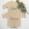 Picture of Personalized Embroidered Sweater for Baby and Toddler - Custom Name Embroidery Bodysuit Sweater - Knitted Xmas Sweater