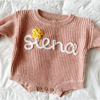 Picture of Personalized Embroidered Sweater for Baby and Toddler - Custom Name Embroidery Bodysuit Sweater - Knitted Xmas Sweater