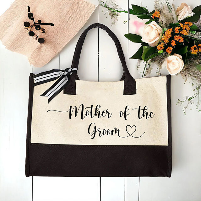 Picture of Custom Name Tote Bag - Personalized Canvas Tote Bag -  Bridesmaid Gift