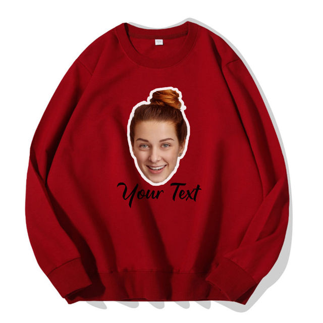 Picture of Custom Unisex Face Hoodie - Personalized Unisex Long Sleeve Sweatshirt - Valentines Gift