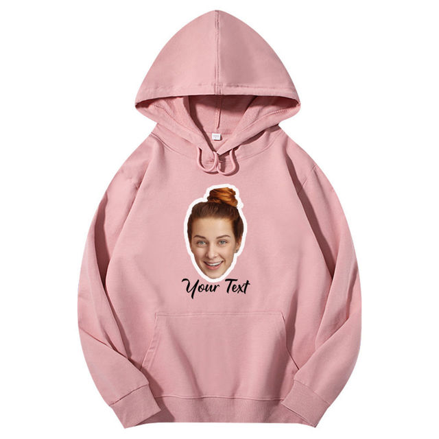 Picture of Custom Unisex Face Hoodie - Personalized Unisex Long Sleeve Sweatshirt - Valentines Gift