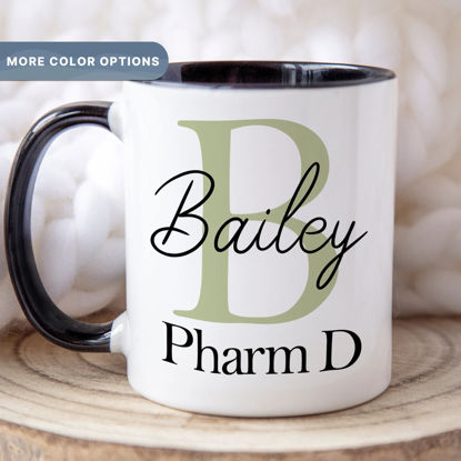 Picture of Personzlized Name Cofee Mug - Custom Mug with Letter and Name -Personalized Initial Name Mug - Gifts for Lawyers and Nursing Student Graduation