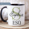 Picture of Personzlized Name Cofee Mug - Custom Mug with Letter and Name -Personalized Initial Name Mug - Gifts for Lawyers and Nursing Student Graduation