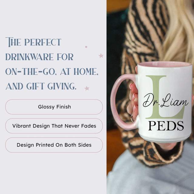 Picture of Personzlized Name Cofee Mug - Custom Mug with Letter and Name -Personalized Initial Name Mug - Gifts for Lawyers and Nursing Student Graduation