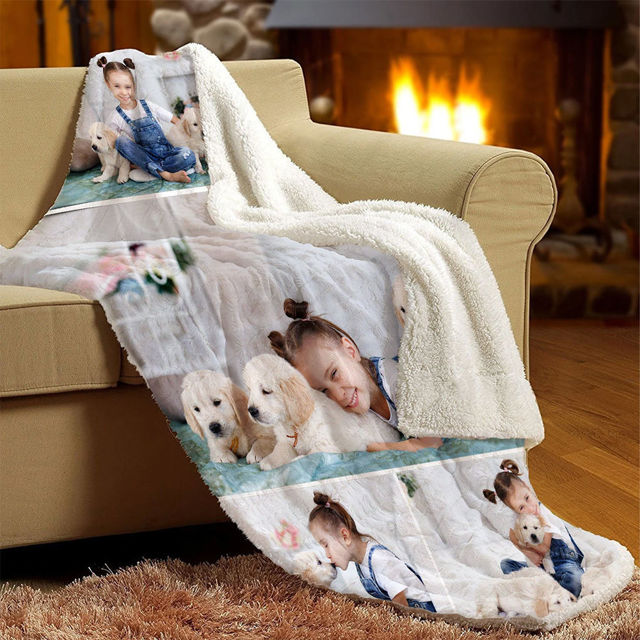 Picture of Personalized Photo Blanket - Custom Photo Weighted Blanket - Personalized Gift Memorial Blanket, Anniversary Gift, Couple Gift, Gift for Her/Him