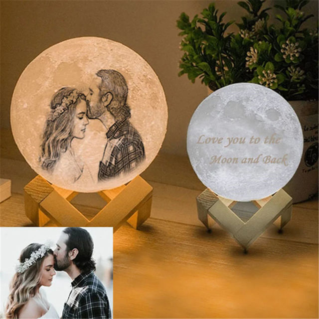 Picture of Magic 3D Personalized Photo Moon Lamp with Touch Control for Baby (10cm-20cm)