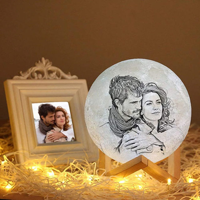 Picture of Magic 3D Personalized Photo Moon Lamp with Touch Control for Baby (10cm-20cm)