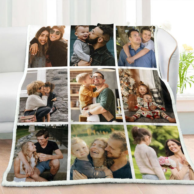 Picture of Personalized Photo Blanket - Custom Photo Weighted Blanket - Personalized Gift Memorial Blanket, Anniversary Gift, Couple Gift, Gift for Her/Him