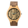 Picture of Unisex Carved Bamboo Photo Watches with Wood Grain Leather Strap