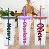 Picture of Personalized Tumbler Straw Cup - Custom Acrylic Tumbler Double Wall with Name - Birthday Gift