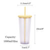 Picture of Personalized Tumbler Straw Cup - Custom Acrylic Tumbler Double Wall with Name - Birthday Gift