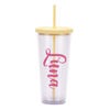 Picture of Personalized Tumbler Straw Cup - Custom Acrylic Tumbler Double Wall with Name - Birthday Gift