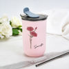 Picture of Personalized Birth Flower Straw Cup - Custom Stainless Steel Travel Cup with Name - Bridesmaid Gift