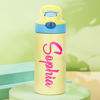 Picture of Personalized Kids Thermos Water Bottles with Straw - Custom Stainless Steel Thermos Water Bottles with Name - School Gift