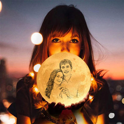 Picture of Magic 3D Personalized Photo Moon Lamp with Touch Control for Father (10cm-20cm)