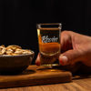 Picture of Custom Name Tequila Shot Glass - Personalized Engraved Glass cup - Bachelor Party Wedding Favors