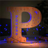 Picture of Personalized Letter Night Light for Wall Decor - Custom Wooden Engraved Name Night Light 26 Letters Style