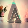 Picture of Personalized Letter Night Light for Wall Decor - Custom Wooden Engraved Name Night Light 26 Letters Style