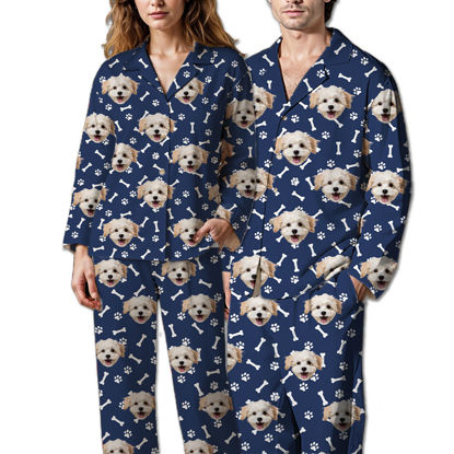 Picture of Customized pajamas Customized pet photo pajamas Customized family pajamas complete set - Dog Bones