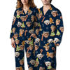 Picture of Customized Face Photo Blue Long Sleeve Pajama Set Christmas Style - Best Gift for Loved Ones, Family and More.