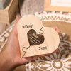 Picture of Custom Wooden Name Candle holder - Personalized Heart Shape Candle holder - Christmas Gift