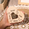 Picture of Custom Wooden Name Candle holder - Personalized Heart Shape Candle holder - Christmas Gift