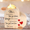 Picture of Custom Wooden Candle holder - Personalized Heart Shape Candle holder with Text - Christmas, Anniversary, Mother's day Gift