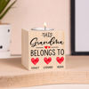 Picture of Custom Wooden Candle holder - Personalized Cuboid Candle holder with Names - Christmas, Mother's day Gift