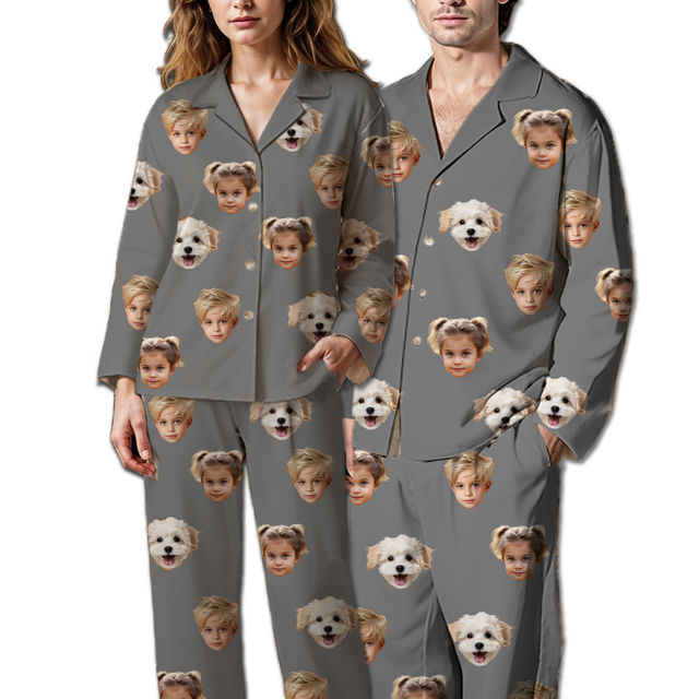 Picture of Custom Face Pajamas Full Set Long Sleeves