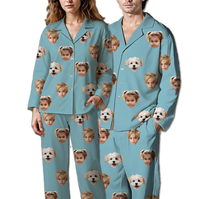 Picture of Custom Face Pajamas Full Set Long Sleeves