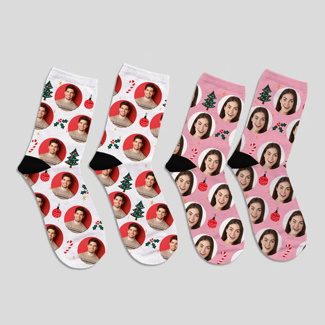 Picture of Custom Face Socks - Custom Pet Photo Socks - Custom Christmas Socks